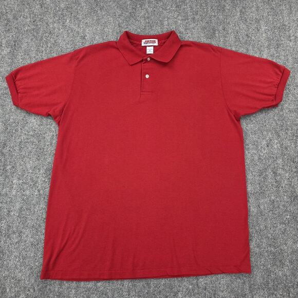 Vintage Jerzees Polo Shirt Mens XL Made In USA 50/50 Polyester 90s Classic Retro - Picture 1 of 13